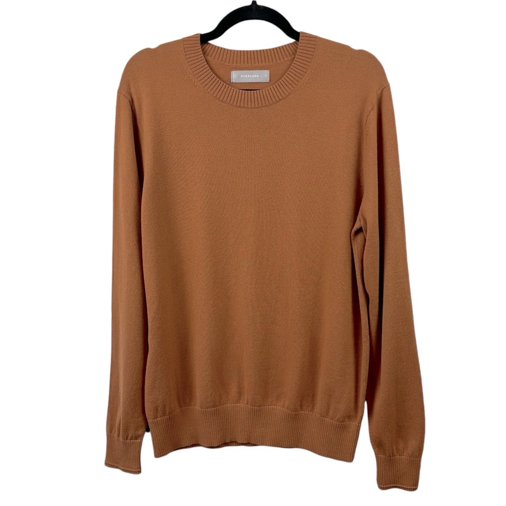 Everlane No-Sweat Crewneck Sweater in Orange/Brown